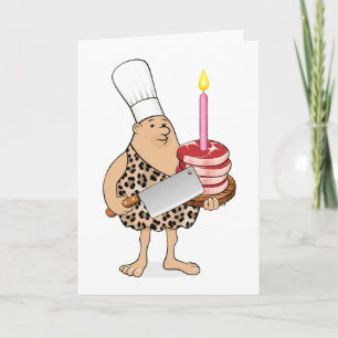 Cartoon Caveman Paleo Chef – Funny Birthday Card