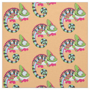 cartoon chameleon fabric