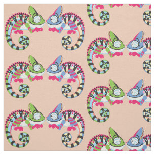 cartoon chameleon fabric