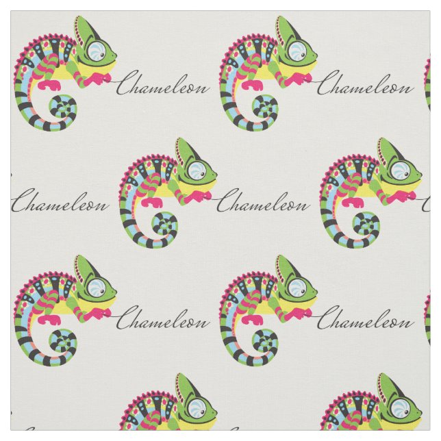cartoon chameleon fabric (Swatch)