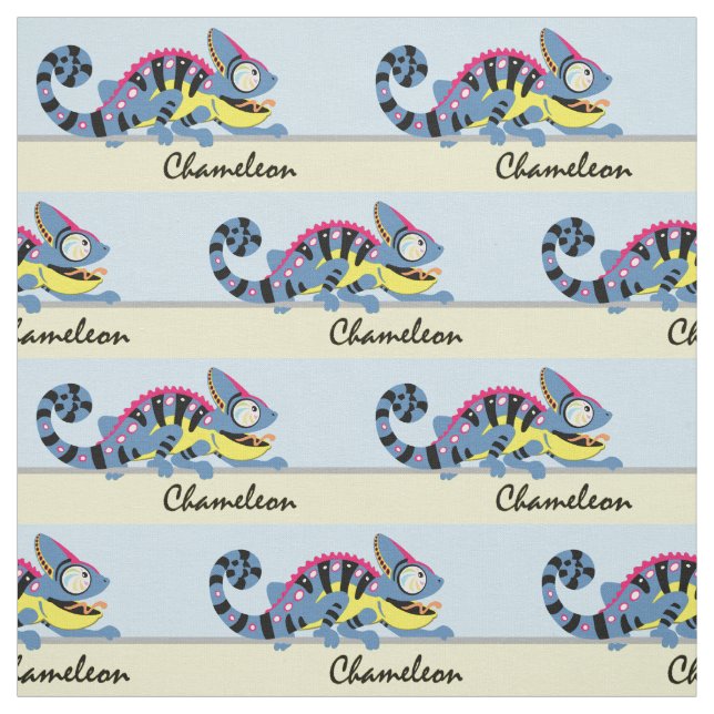 cartoon chameleon fabric (Swatch)