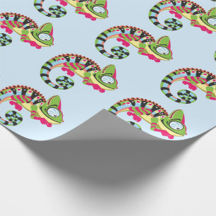 cartoon chameleon wrapping paper
