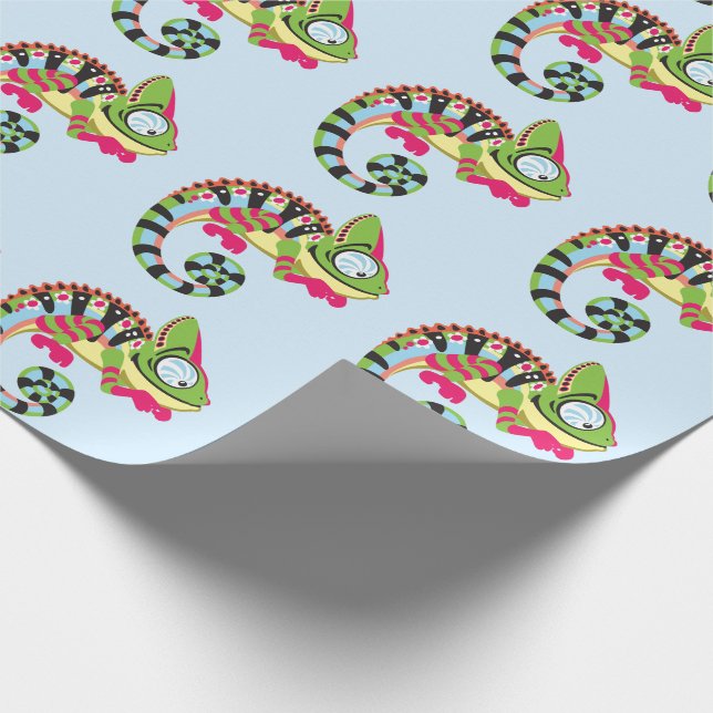 cartoon chameleon wrapping paper (Corner)