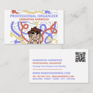 Cartoon Chaos Design, Professional Organizer Business Card