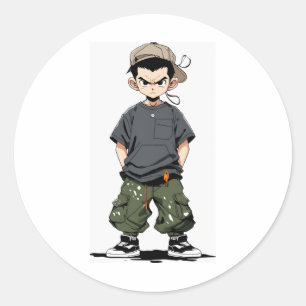 cartoon character classic round sticker