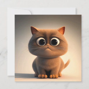 cartoon character illustration of a cute cat card