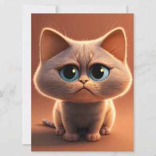 cartoon character illustration of a cute cat card