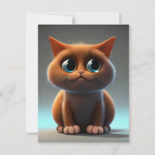 cartoon character illustration of a cute cat card