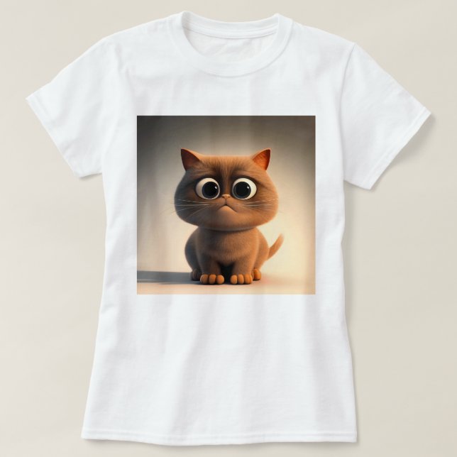 cartoon character illustration of a cute cat T-Shirt (Design Front)