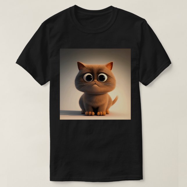 cartoon character illustration of a cute cat T-Shirt (Design Front)