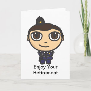 Cartoon Character Policeman Retirement Card
