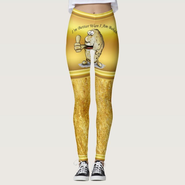 cartoon character potato with big eyes 1 leggings (Front)