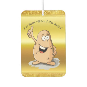 cartoon character potato with big eyes 2 car air freshener