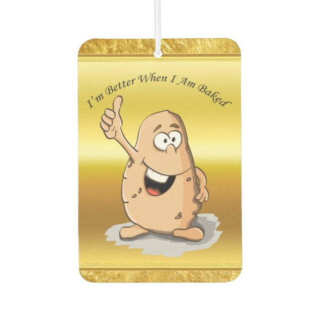 cartoon character potato with big eyes 2 car air freshener (Front)