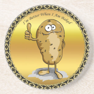 cartoon character potato with big eyes 3 coaster