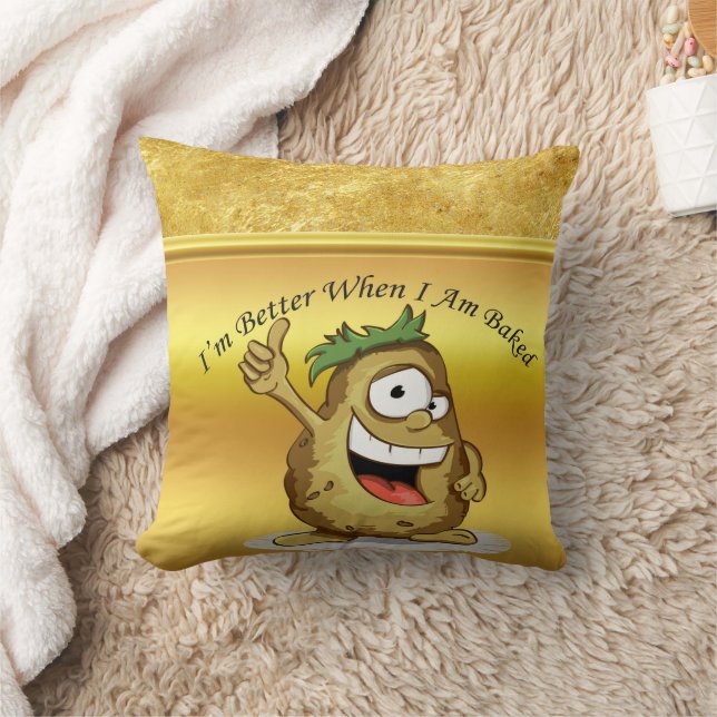 Cartoon character potato with green hair cushion (Blanket)