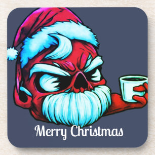 Cartoon character with Santa-claus and Coffee mug  Coaster