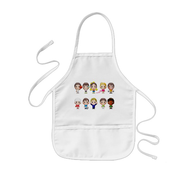 Cartoon characters kids apron. kids apron (Front)
