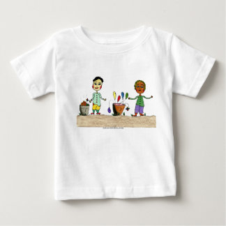 Cartoon characters with bucket of balloons. baby T-Shirt