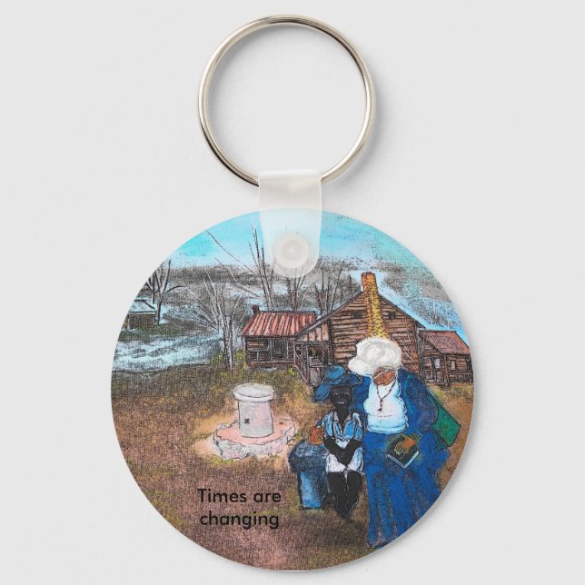 cartoon cheek, Times are changing Key Ring (Front)