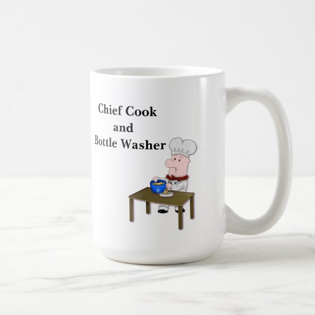 Cartoon Chef, "Chief Cook and Bottle Washer" Coffee Mug (Right)