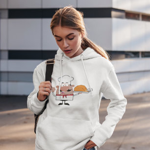 Cartoon Chef Holding Roast Turkey Hoodie