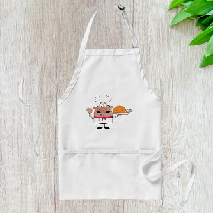 Cartoon Chef Holding Roast Turkey Standard Apron