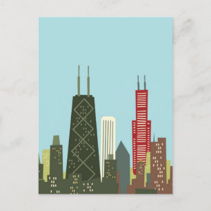 Cartoon Chicago Postcard