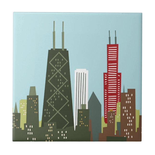 Cartoon Chicago Tile (Front)