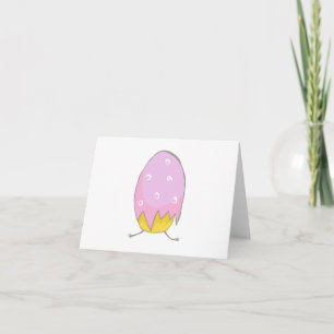 Cartoon Chick Stuck in Egg Running BLANK Card