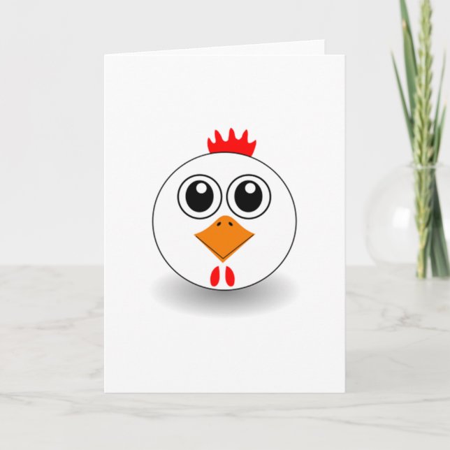 Cartoon Chicken Face Card (Front)