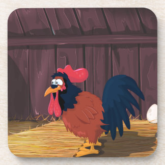 Cartoon Chicken Hen House Coaster