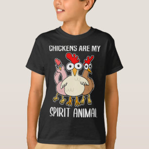 Cartoon Chicken Holder Chickens Spirit Animal T-Shirt