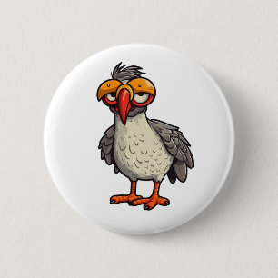 Cartoon chicken illustration 6 cm round badge