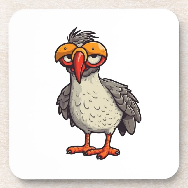 Cartoon chicken illustration coaster (Front)