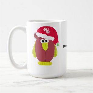 Cartoon Chicken in a Santa Hat Coffee Mug