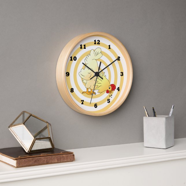 Cartoon Chicken Kitchen Wall Clock (Office)