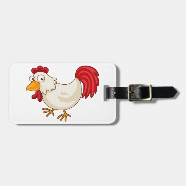 Cartoon Chicken Luggage Tags (Front Horizontal)