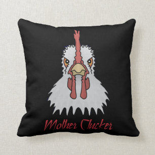 Cartoon Chicken Mother Clucker Throw Pillow