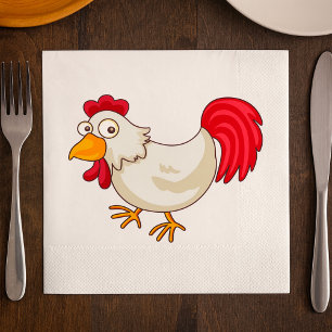 Cartoon Chicken Paper Napkins