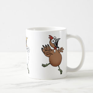 Cartoon chickens on a mug. coffee mug