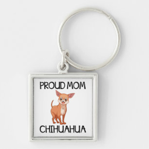Cartoon Chihuahua Mum Puppy Dog Rescue Puppies Key Ring