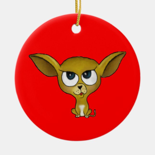 Cartoon Chihuahua Ornament (Front)