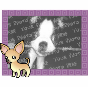 Cartoon Chihuahua Photo Frame (smooth coat) Photo Sculpture Magnet
