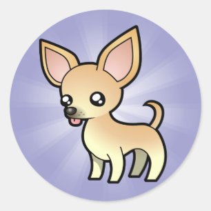 Cartoon Chihuahua (smooth coat) Classic Round Sticker