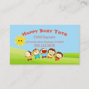 Cartoon Children Daycare Childcare Business Card