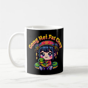Cartoon Chinese New Year Snake and Girl Coffee Mug