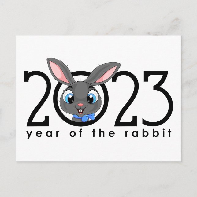 Cartoon Chinese Year of the Rabbit Postcard (Front)