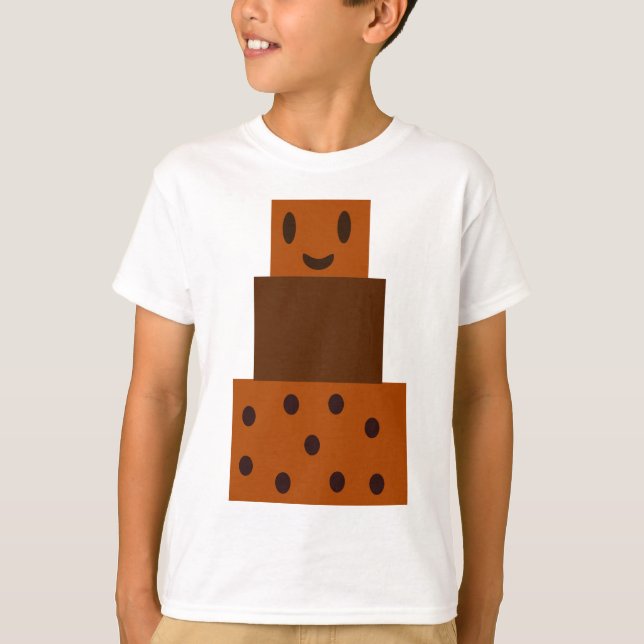 Cartoon Chocolate Cake T-Shirt (Front)