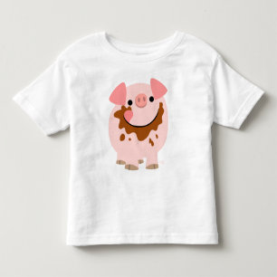 Cartoon Chocolate Pig children apparel Toddler T-Shirt